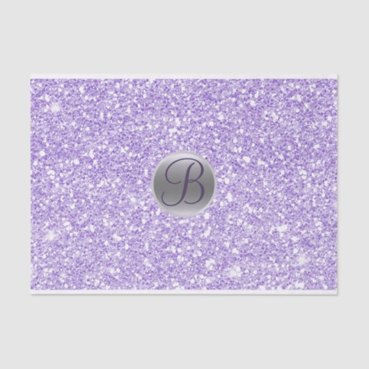 Initial lila Glitzer Sparkle Glam Monogram Seidenpapier (Vorderseite)