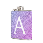 Initial lila Glitzer und Sparkle Monogramm Flachmann (Links)