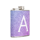 Initial lila Glitzer und Sparkle Monogramm Flachmann (Rechts)