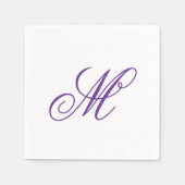 Initial Lila-grünes Monogramm Serviette (Vorderseite)