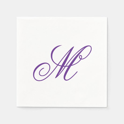 Initial Lila-grünes Monogramm Serviette (Vorderseite)