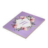 Initial Lila rosa Monogramm der farbigen, rosafarb Fliese (Seite)