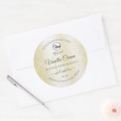 Initial-Logo für die Logos von Goldcreme-Glitzer Runder Aufkleber (Umschlag)