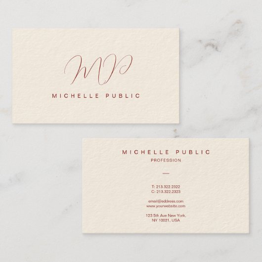 Initial luxuriös mit benutzerdefiniertem, elegante visitenkarte (Vorne/Hinten)