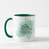 Initial M Aquarellmonogramm Grün Botanisch Tasse (Links)