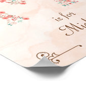 Initial M Baby Name Monogram Art Print Poster (Ecke)