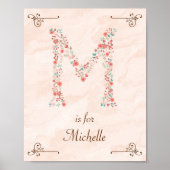 Initial M Baby Name Monogram Art Print Poster (Vorne)