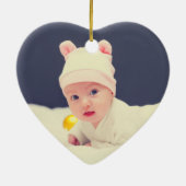 Initial M Baby S First Christmas Pattern Keramik Ornament (Hinten)