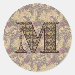 Initial-M-Elegant Runder Aufkleber