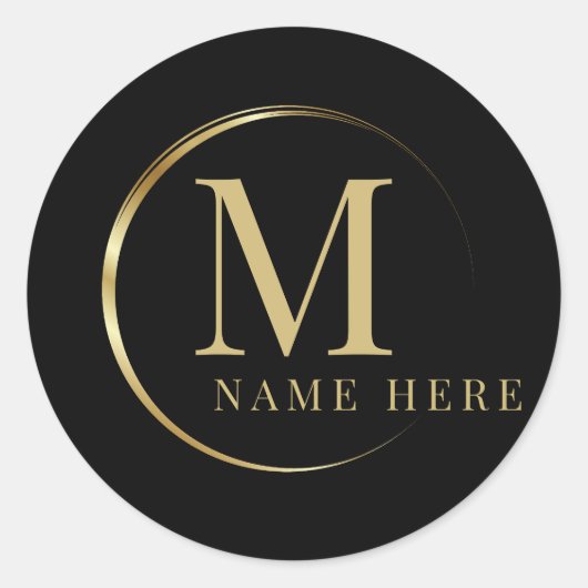 Initial-M-Floral-Letter für benutzerdefinierte Mon Runder Aufkleber (Vorderseite)
