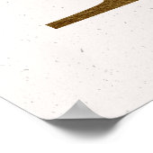 Initial m Golden and Blue Floral Monogram Poster (Ecke)