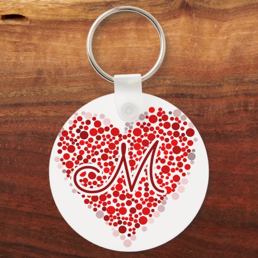 Initial M Heart Schlüsselanhänger (Vorderseite)