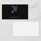Initial M Lila Kristall Jewelers Business Card Visitenkarte (Vorne/Hinten)