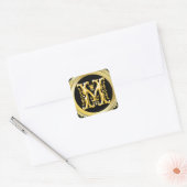 Initial M Square Sticker in Gold (Umschlag)