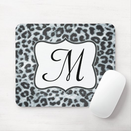 Initial-Maus-Pad des Cheetah Spot Animal Monogram Mousepad (Mit Mouse)