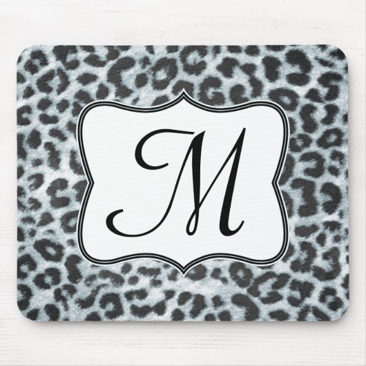 Initial-Maus-Pad des Cheetah Spot Animal Monogram Mousepad (Vorne)