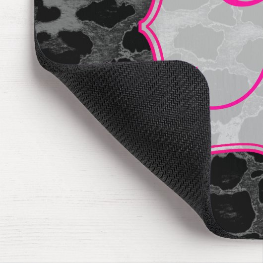 Initial-Maus-Pad des Cheetah Spot Animal Monogram Mousepad (Ecke)