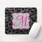 Initial-Maus-Pad des Cheetah Spot Animal Monogram Mousepad (Mit Mouse)