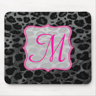Initial-Maus-Pad des Cheetah Spot Animal Monogram Mousepad