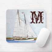 Initial-Maus-Pad für das Segel-Monogramm Mousepad (Mit Mouse)
