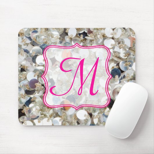 Initial-Mauspad des Glitzer Monogram Mousepad (Mit Mouse)