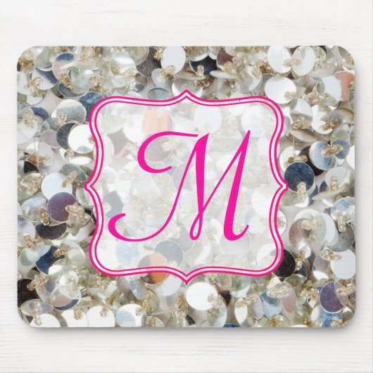 Initial-Mauspad des Glitzer Monogram Mousepad (Vorne)