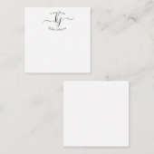 Initial Minimalistisch Schwarz-weiß 2 Monogramm Mitteilungskarte (Vorne/Hinten)