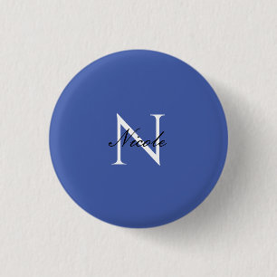 Initial Mit Monogramm handgeschriebener Eigenname  Button