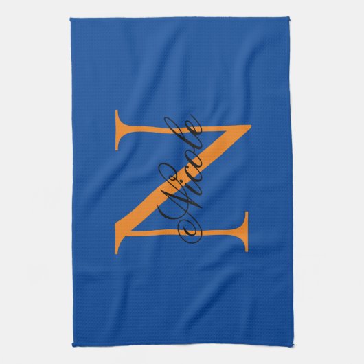 Initial Mit Monogramm handgeschriebener Eigenname Geschirrtuch (Vertikal)