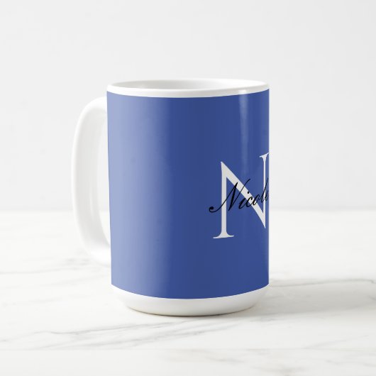 Initial Mit Monogramm handgeschriebener Eigenname Kaffeetasse (Vorderseite Links)