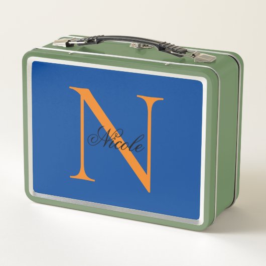 Initial Mit Monogramm handgeschriebener Eigenname Metall Brotdose (Rückseite)