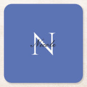 Initial Mit Monogramm handgeschriebener Eigenname Rechteckiger Pappuntersetzer (Vorderseite)