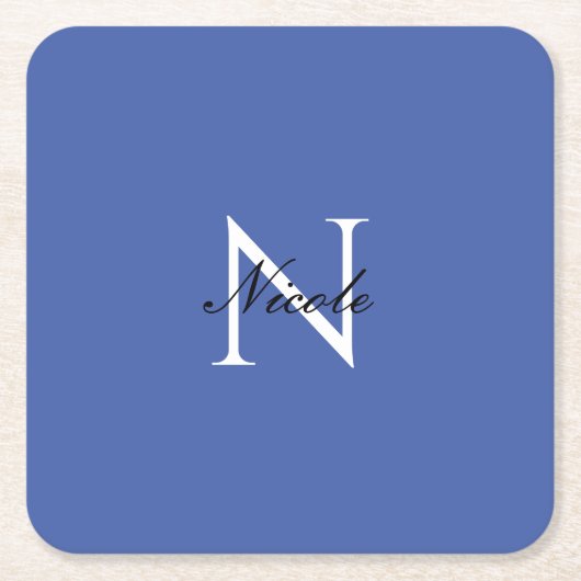 Initial Mit Monogramm handgeschriebener Eigenname Rechteckiger Pappuntersetzer (Vorderseite)