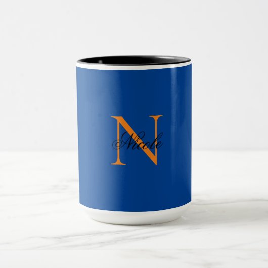 Initial Mit Monogramm handgeschriebener Eigenname  Tasse (Zentrum)
