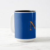 Initial Mit Monogramm handgeschriebener Eigenname  Zweifarbige Tasse (Vorderseite Links)