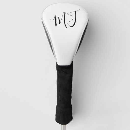 Initial Modern White Golf Head Cover Headcover (Vorderseite)