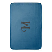 Initial Monogram Agate Blue Jewel Tone Solid Color Badematte (Vorderseite Vertikal)
