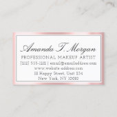 Initial Monogram Event Planner Pink Gerahmt Weiß Visitenkarte (Rückseite)