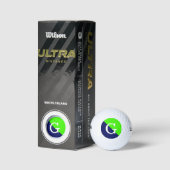 Initial Monogram für das Lime Green Navy Blue 2 To Golfball (Verpackungen)