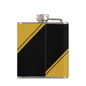 Initial Monogram Geometric Diagonal Black Gold Flachmann (Rückseite)