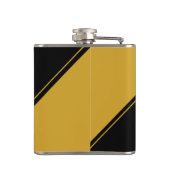 Initial Monogram Geometric Diagonal Black Gold Flachmann (Rückseite)