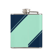 Initial Monogram Geometric Diagonal Blue Mint Flachmann (Rückseite)