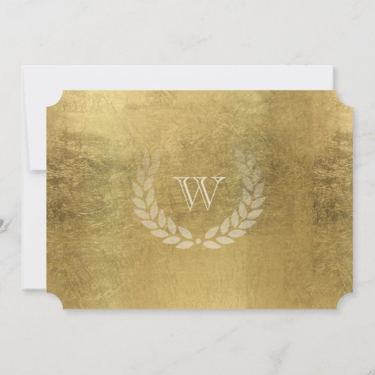 Initial Monogram Gold Foil Effect Foto Abschluss Einladung (Rückseite)
