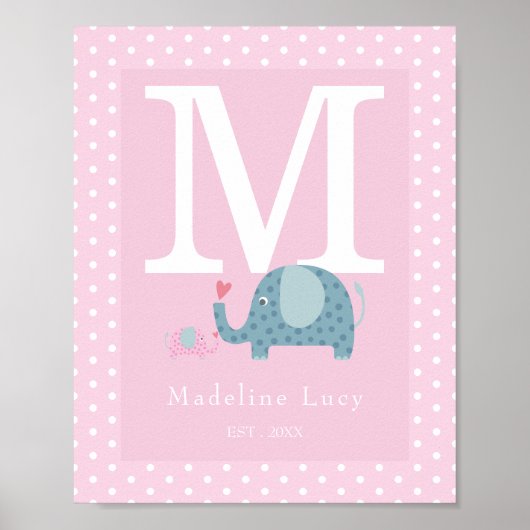 Initial Monogram Kinderzimmer Poster (Vorne)