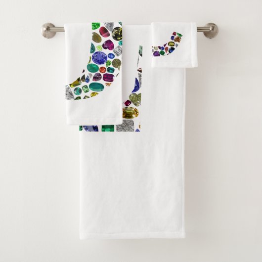 Initial Monogram Letter C Trendy Badhandtuch Set (Insitu)