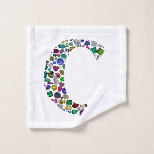 Initial Monogram Letter C Trendy Badhandtuch Set (Waschlappen)