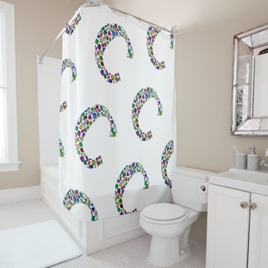 Initial Monogram Letter C Trendy Duschvorhang (Beispiel)