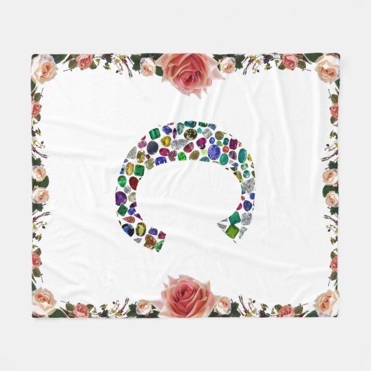 Initial Monogram Letter C Trendy Fleecedecke (Vorderseite (Horizontal))