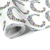 Initial Monogram Letter C Trendy Geschenkpapier (Rolleneckpunkt)