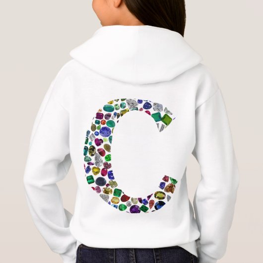 Initial Monogram Letter C Trendy Hoodie (Rückseite)